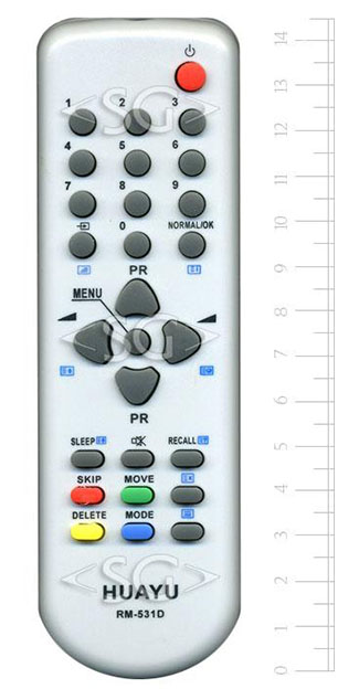 Пульт дистанционного управления для DAEWOO universal RM-531DC (корпус типа R-40A01 белый) в коробке